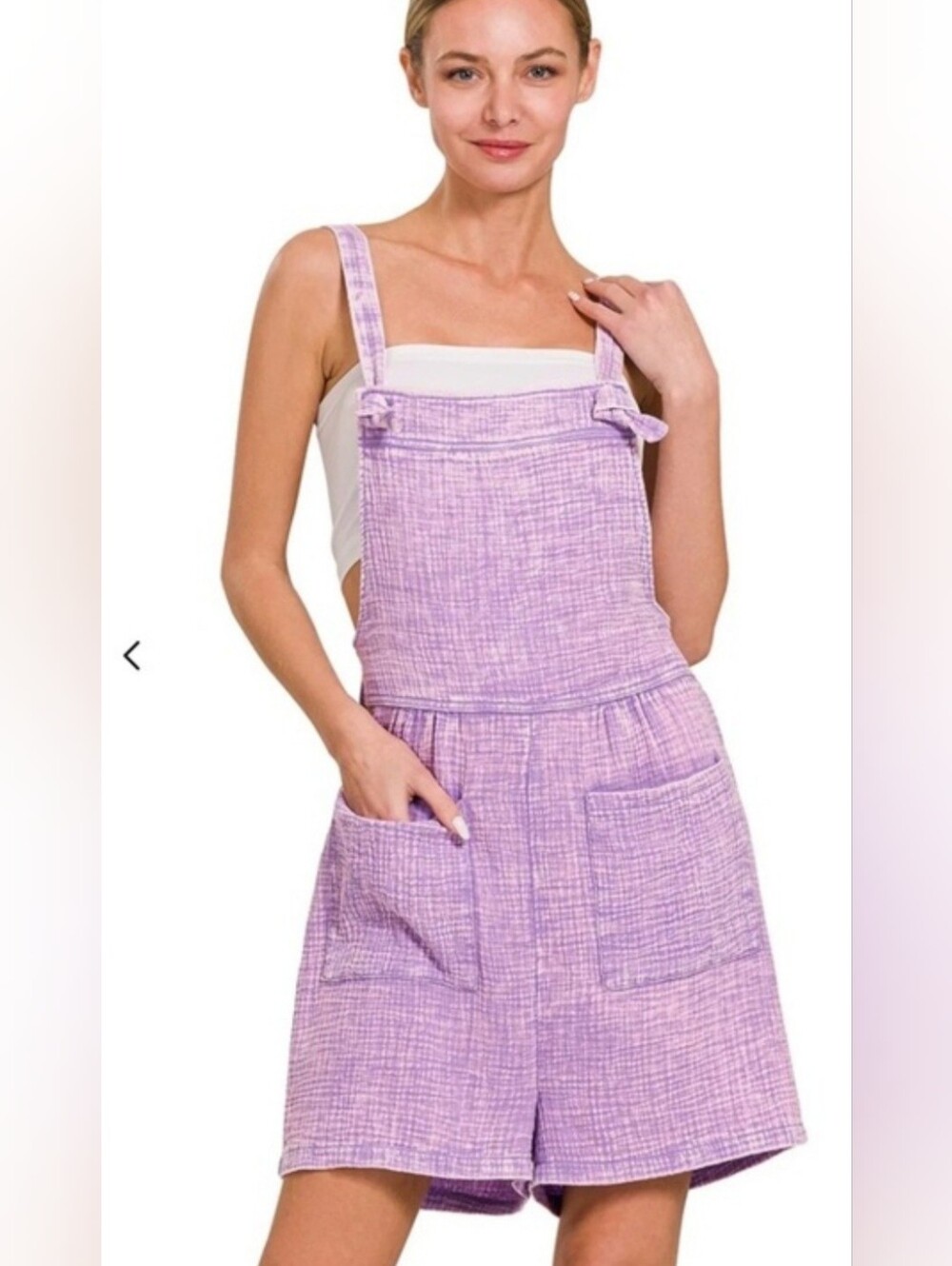 Zenana Acidwashed Lilac Romper